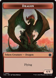 Dragon (0007) // Treasure Double-Sided Token [Foundations Commander Tokens]