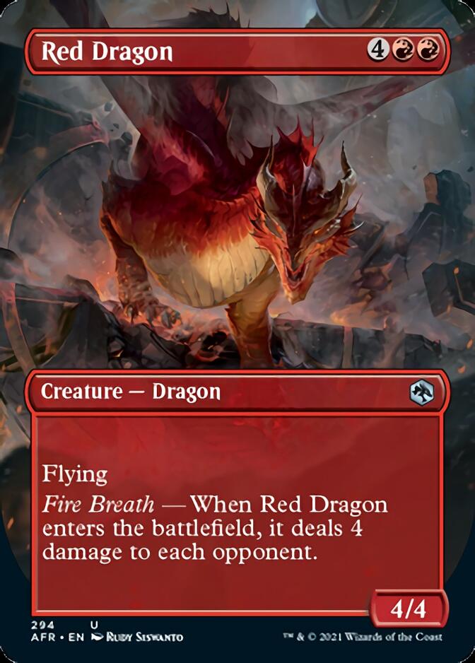 mtg dungeons and dragons dragon cards Red (Borderless Alternate Art) [Dungeons & Dragons: Adventures in the Forgotten Realms] Paper Types:111# Matte Cover Innistrad: Midnight Hunt Art Series put X +1/+1 counters Stranger Things Season 5