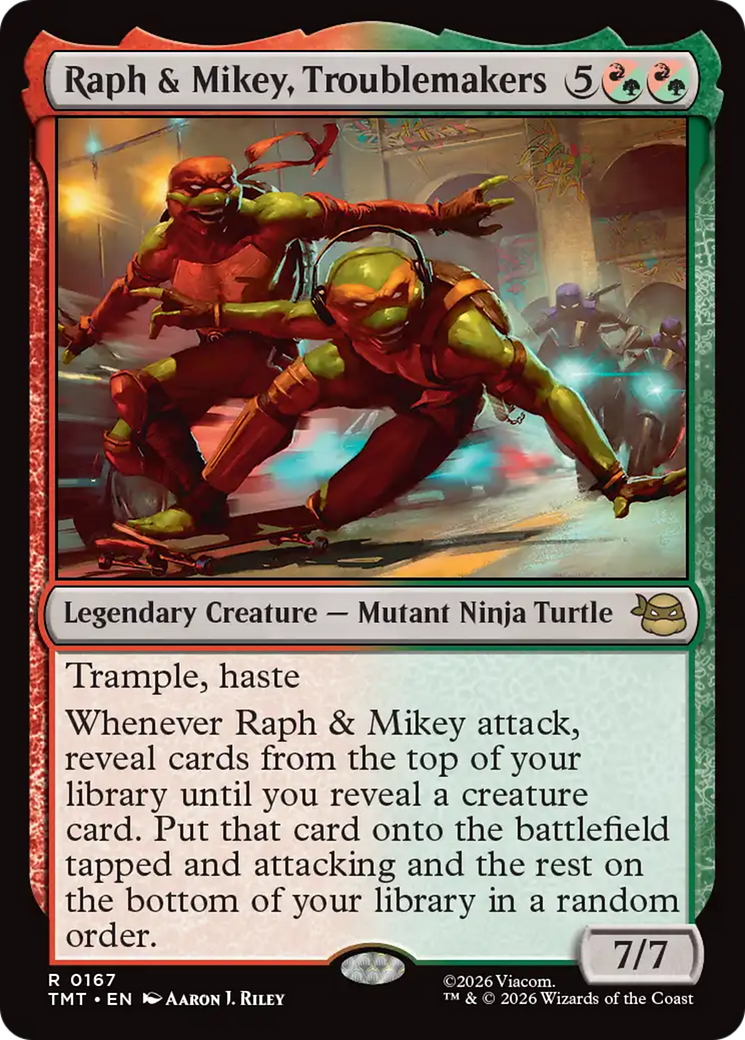 mtg raphael ninja turtle card Raph & Mikey, Troublemakers [Teenage Mutant Turtles] From The Vault you may play a 10 Best MTG Collector 3-6-9 Pack Option:3
